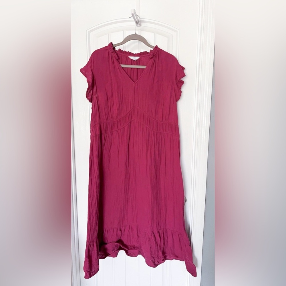 Time and Tru Women's Maroon Flutter Sleeve Dress Size XXL (20)